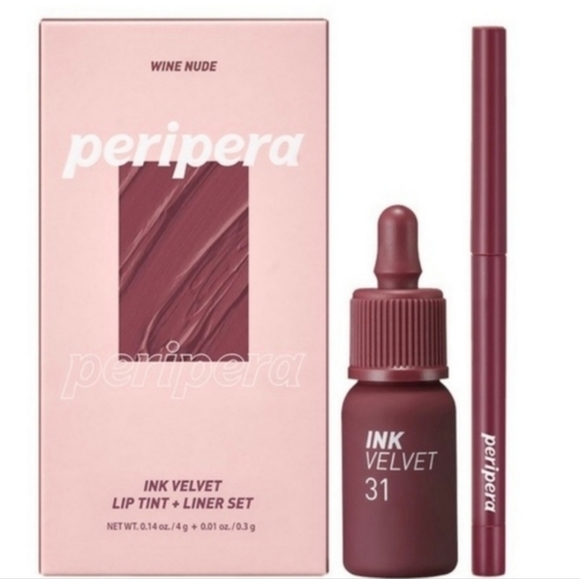 Peripera Makeup Peripera Ink Velvet Lip Tint Lip Liner Set In Wine